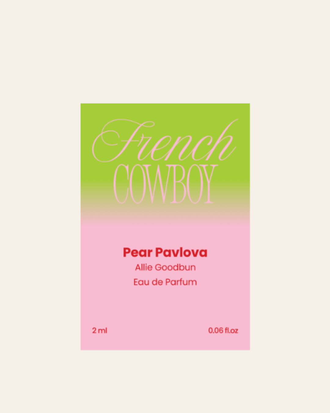 French Cowboy Pear Pavlova 2ml sample