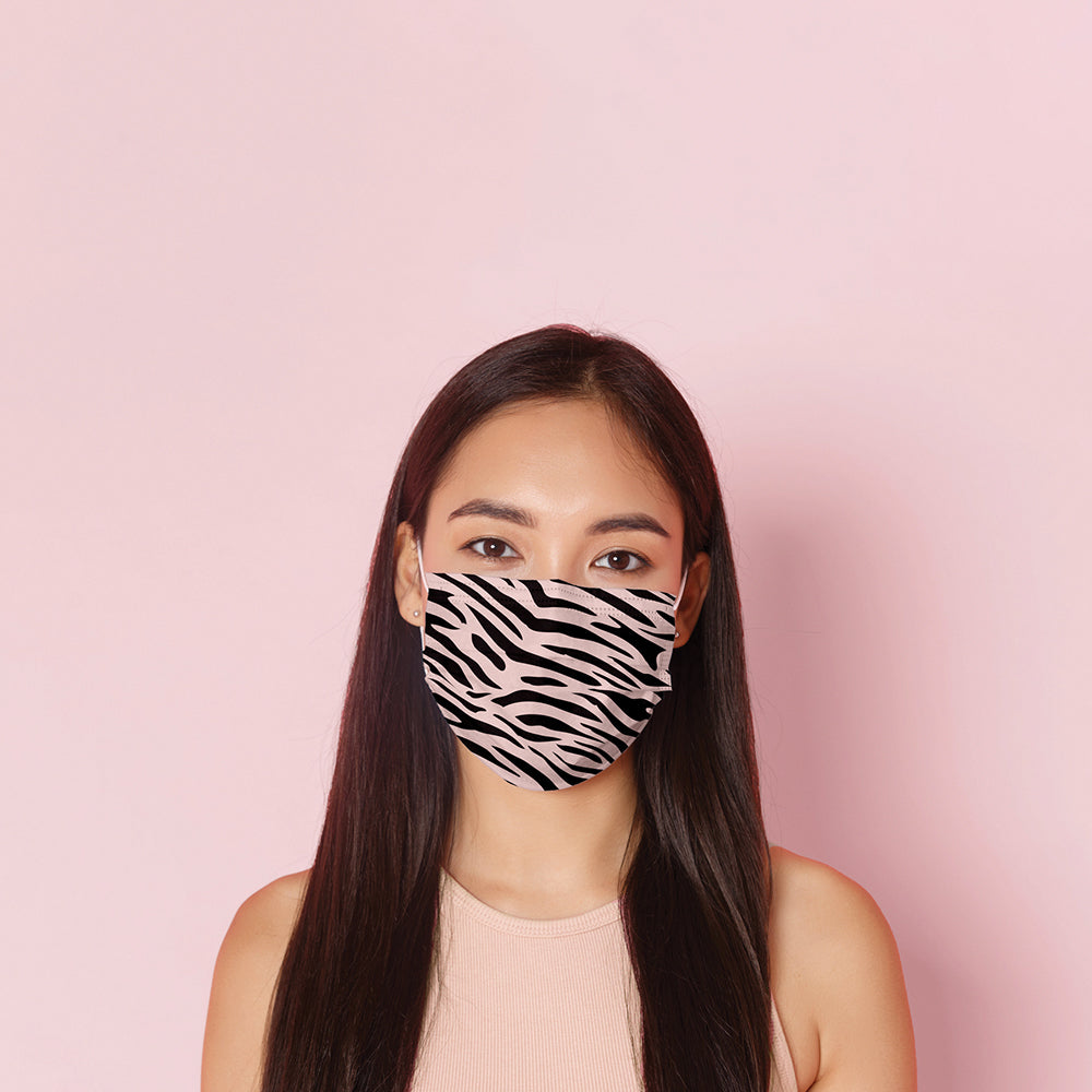Single Use Surgical Face Mask EN 14683 (Pack of 5pcs) Pink Zebra