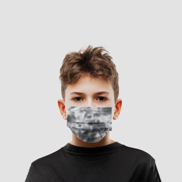 Vienreizlietojamā medicīniskā sejas maska EN 14683 bērniem (5 gab) Grey Tie Dye